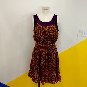 ModCloth Mystree geometric floral chiffon dress - Small